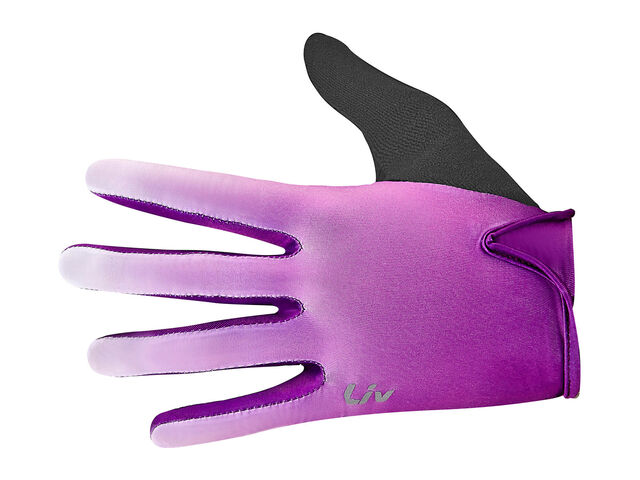 Liv Race Day Long Finger Gloves Purple / White click to zoom image